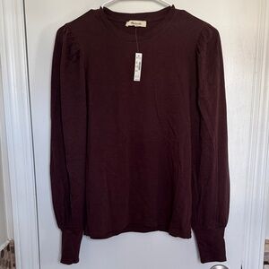 Madewell Deep Brown Long Sleeve Blouse